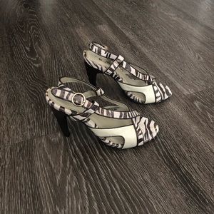 Beige x Brown Strappy Heel